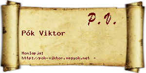 Pók Viktor névjegykártya